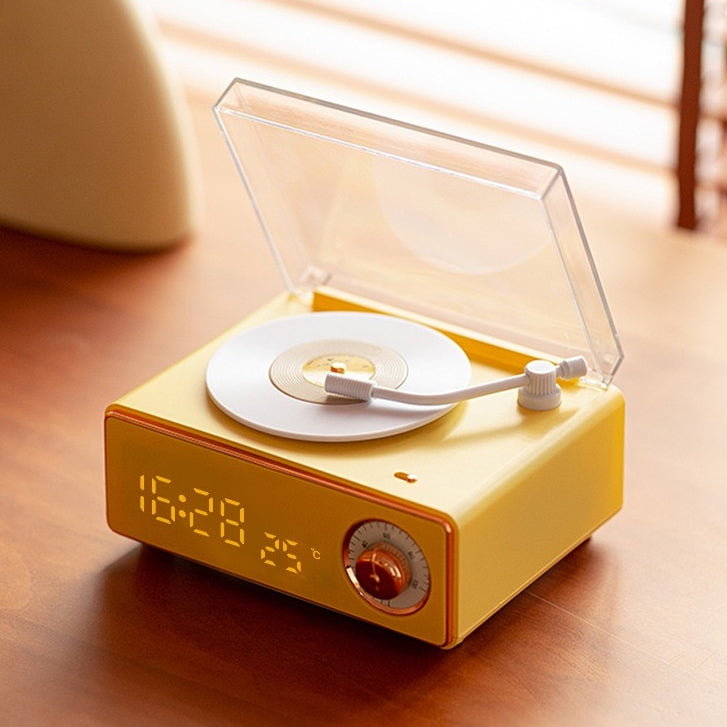 V2 Vinyl Player Bluetooth Speaker With Clock (5-9 WORKING DAYS DELIVERY)