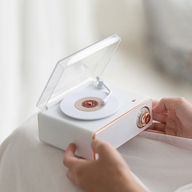 V2 Vinyl Player Bluetooth Speaker With Clock (5-9 WORKING DAYS DELIVERY)