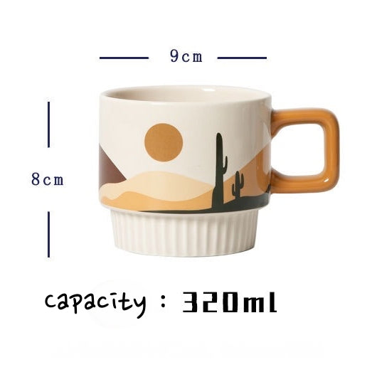 Minimal Flat-Design Ceramic Coffee Mug  (5 - 9 Working Days Delivery)