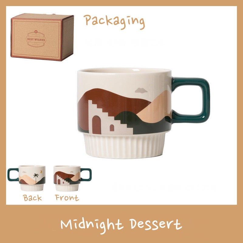 ~ READY STOCK ~ Minimal Flat-Design Ceramic Coffee Mug