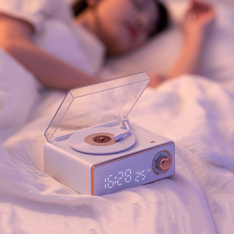 V2 Vinyl Player Bluetooth Speaker With Clock (5-9 WORKING DAYS DELIVERY)