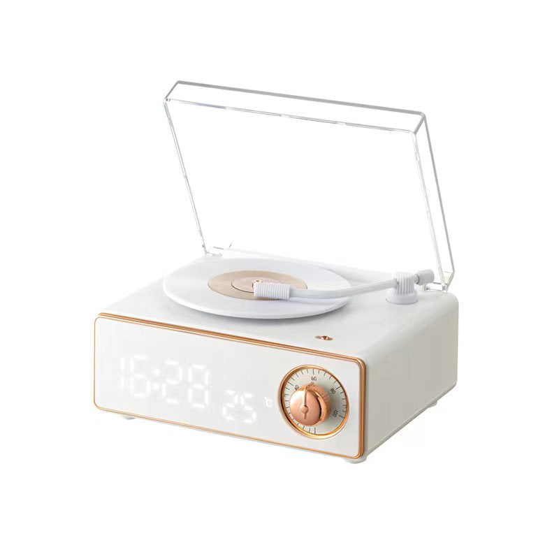 V2 Vinyl Player Bluetooth Speaker With Clock (5-9 WORKING DAYS DELIVERY)