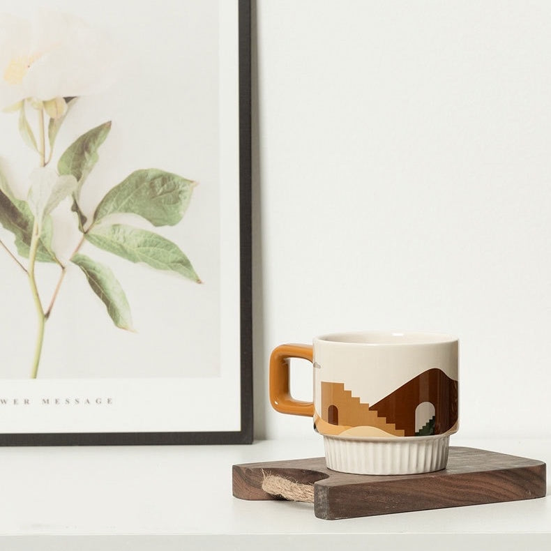 Minimal Flat-Design Ceramic Coffee Mug  (5 - 9 Working Days Delivery)
