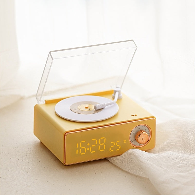 V2 Vinyl Player Bluetooth Speaker With Clock (5-9 WORKING DAYS DELIVERY)