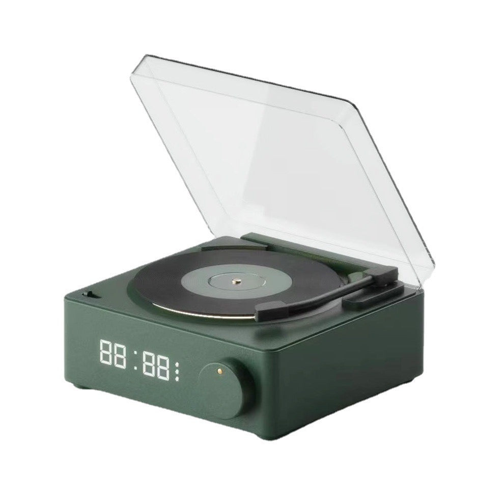 Classic Vinyl Player Bluetooth Speaker With Clock (5 - 9 Working Days Delivery)