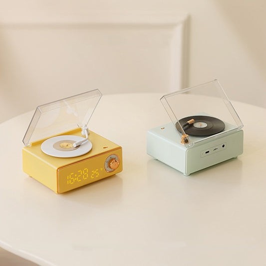 << READY STOCK >> V2 Vinyl Player Bluetooth Speaker With Clock