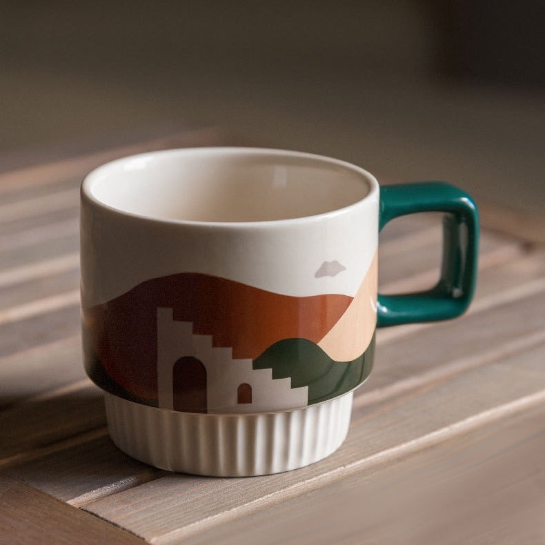 Minimal Flat-Design Ceramic Coffee Mug  (5 - 9 Working Days Delivery)