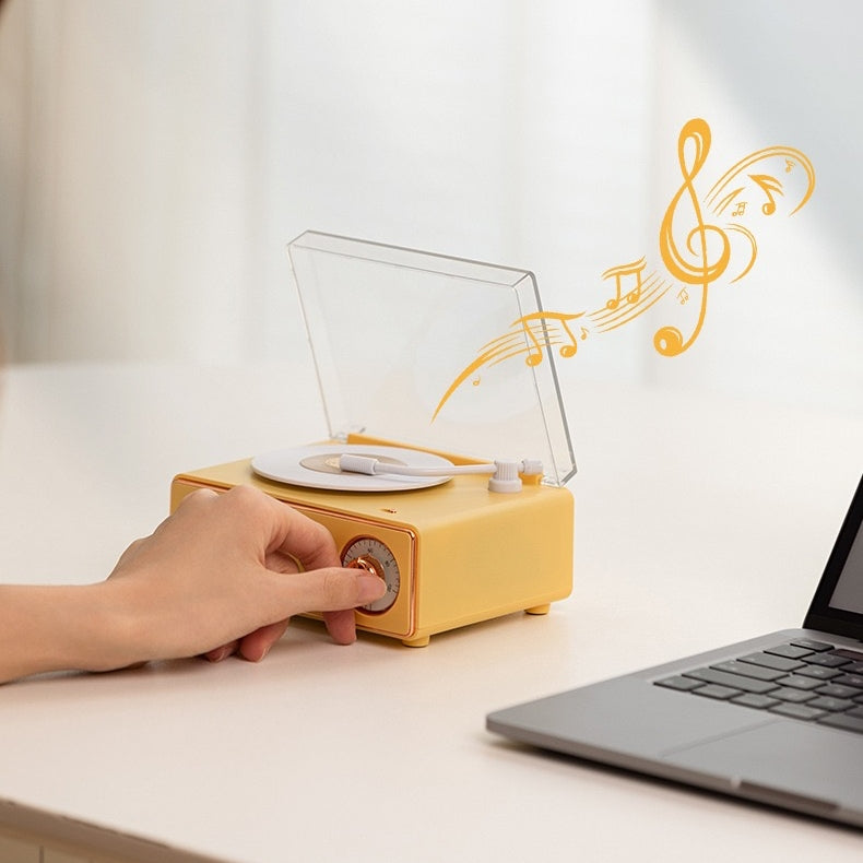 V2 Vinyl Player Bluetooth Speaker With Clock (5-9 WORKING DAYS DELIVERY)