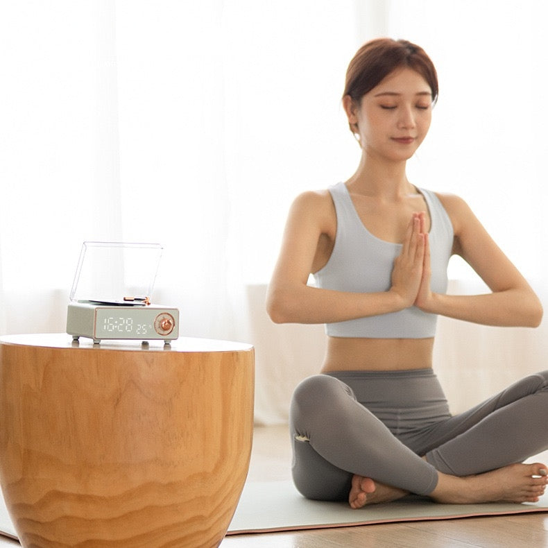 V2 Vinyl Player Bluetooth Speaker With Clock (5-9 WORKING DAYS DELIVERY)