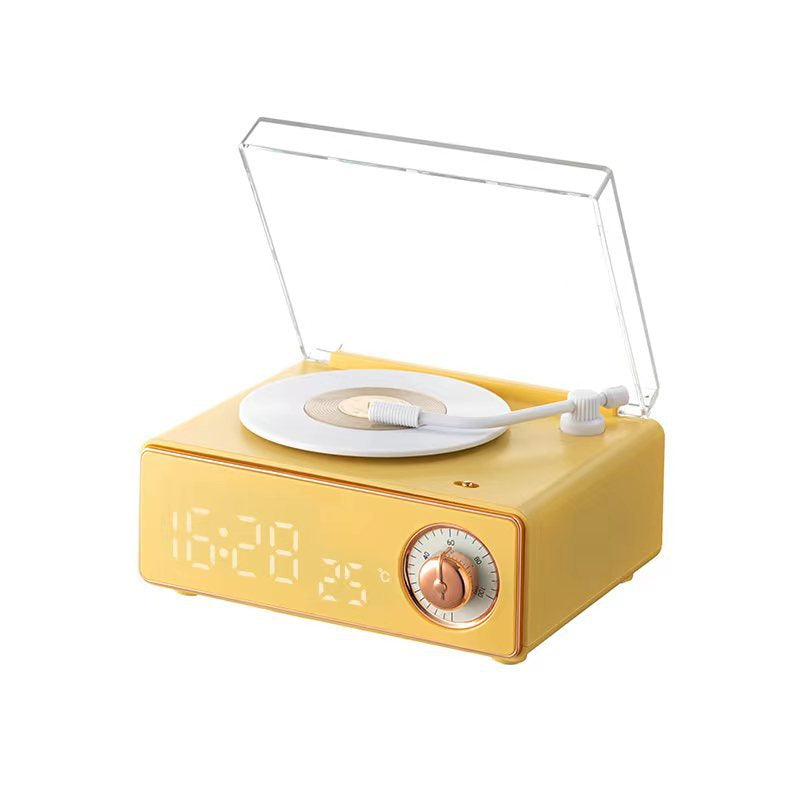V2 Vinyl Player Bluetooth Speaker With Clock (5-9 WORKING DAYS DELIVERY)