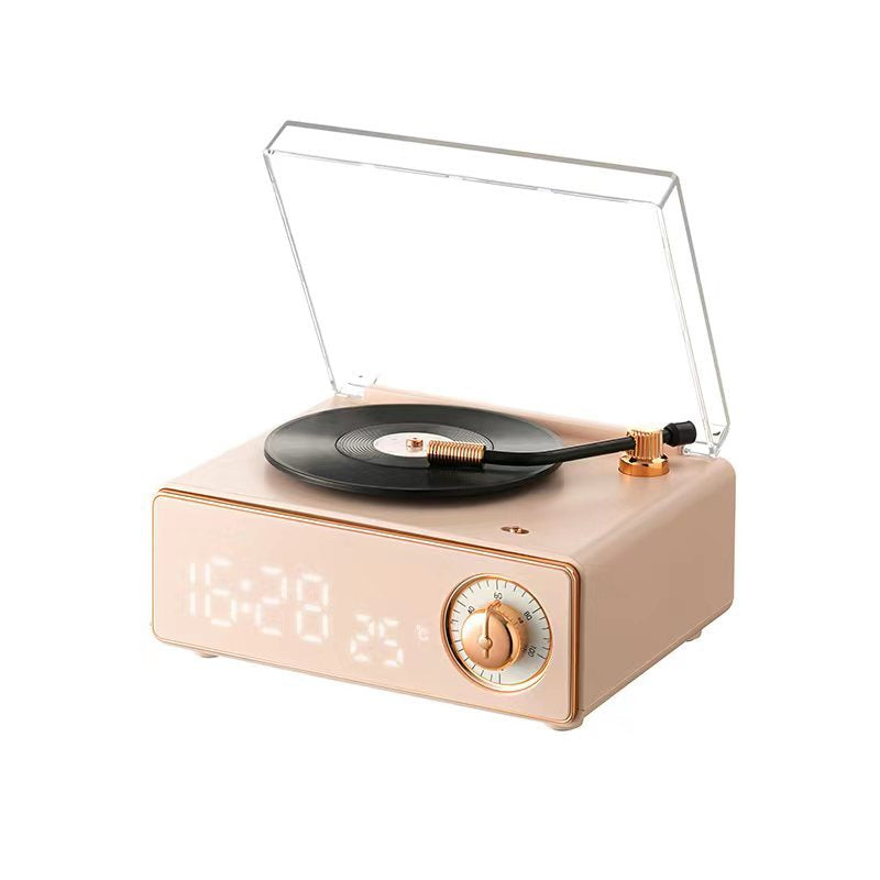 V2 Vinyl Player Bluetooth Speaker With Clock (5-9 WORKING DAYS DELIVERY)